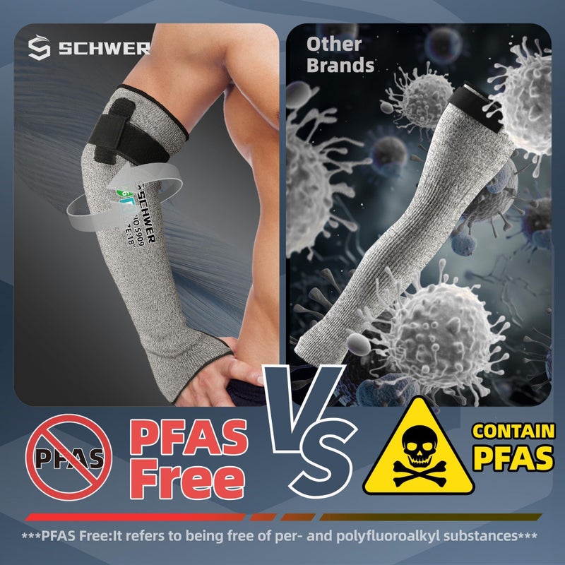Schwer PRO-SKIN ANSI A6 Cut Resistant Sleeves  PFAS Free Arm Sleeves for Men and Women  High Risk Arm Protection Sleeves for Thin Skin  Gardening Sleeves for Farming  Protective Sleeves for Arms - Image 3